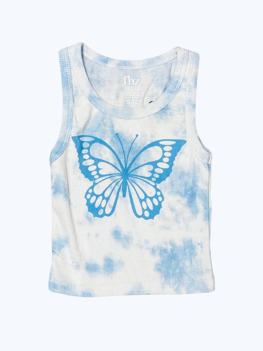 Blue Tie Dye Butterfly Tank