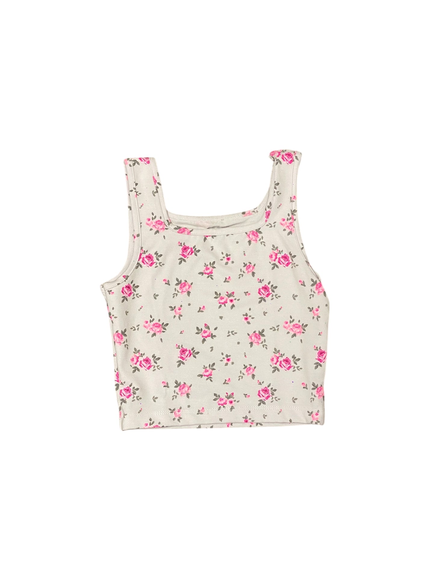 White & Pink Floral Tank