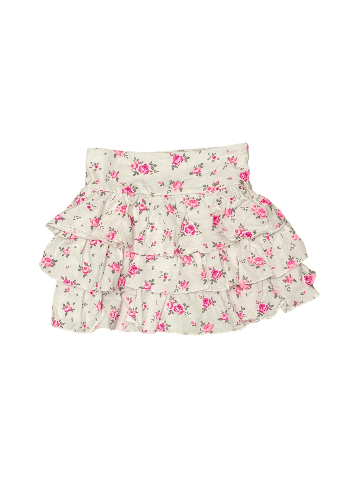 White & Pink Floral Skirt