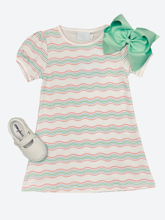 Squiggle Stripe T-Shirt Dress