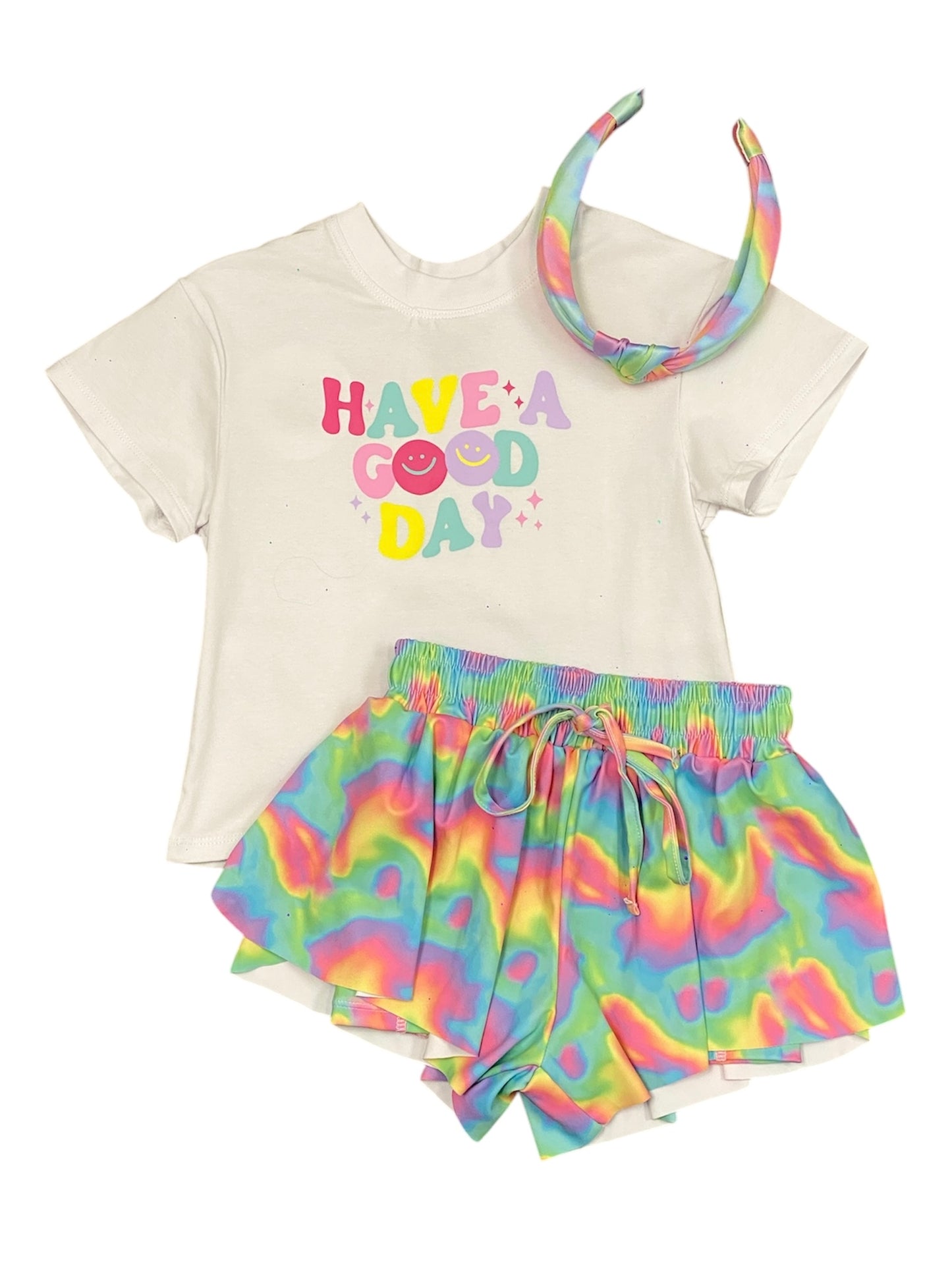 Neon Wave Butterfly Shorts