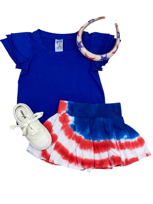 Red, White, & Blue Tie Dye Skort