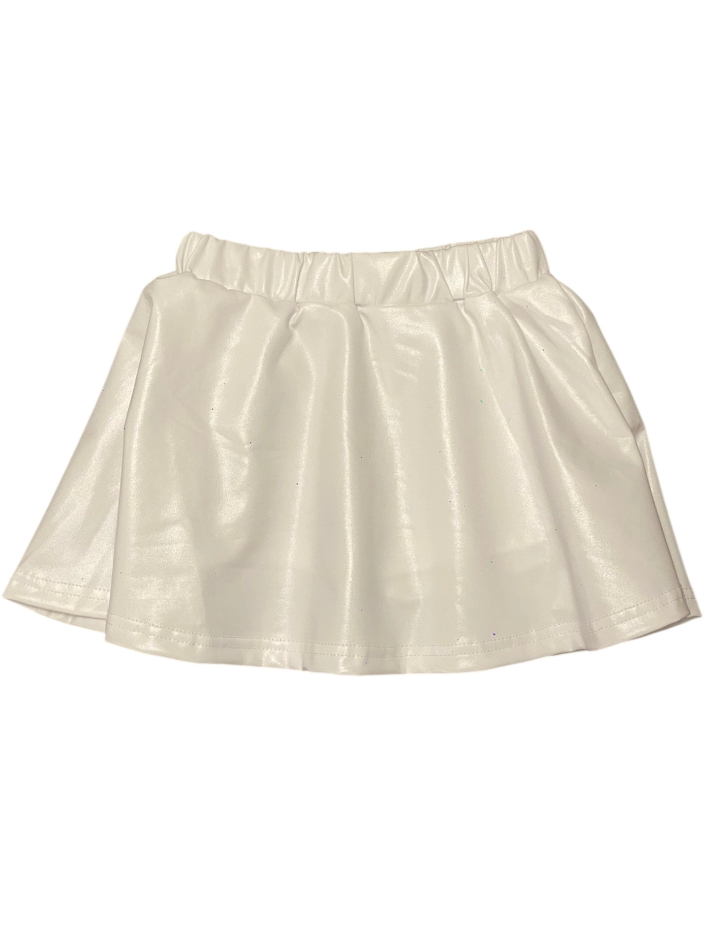 White Metallic Skort