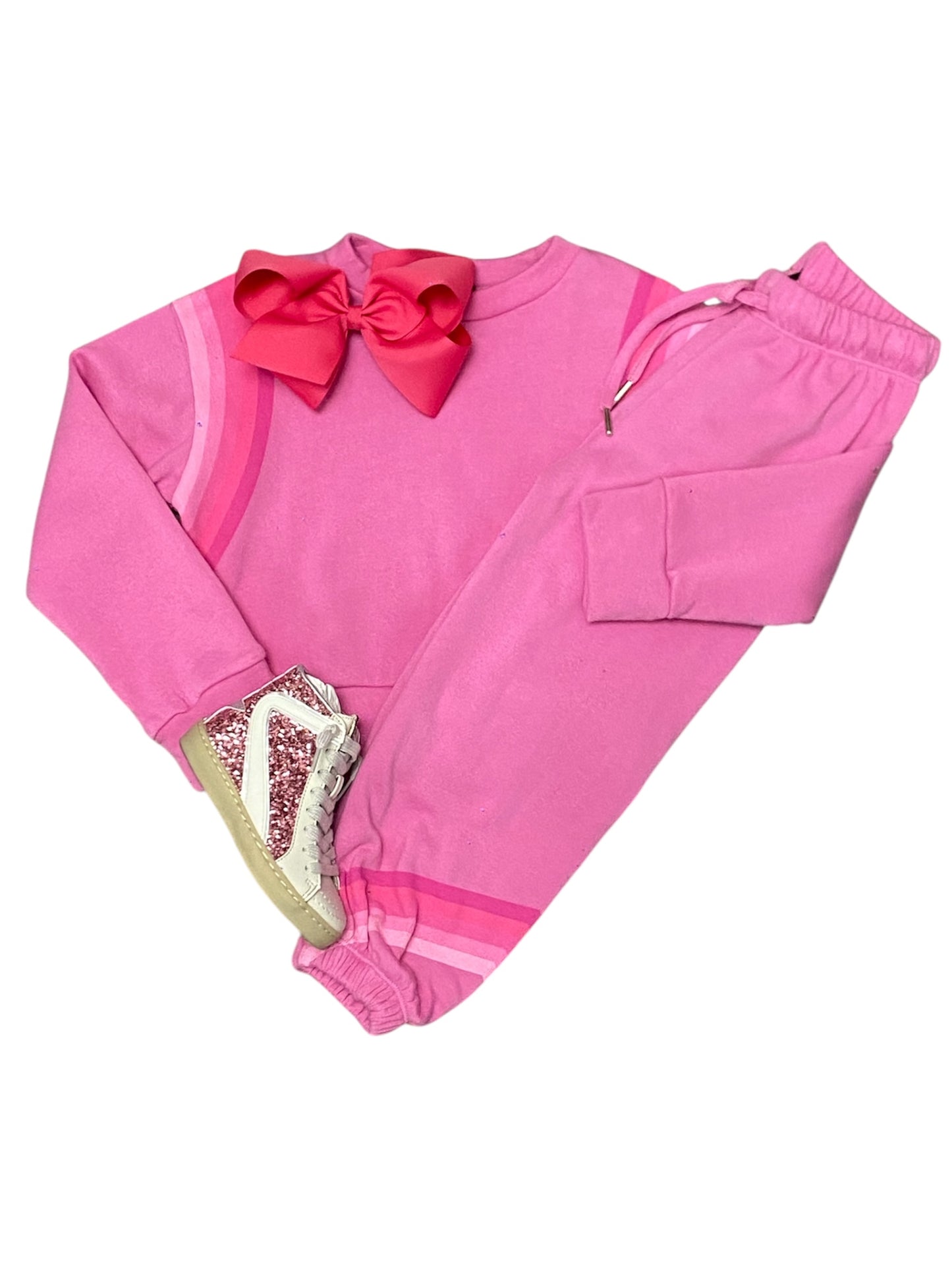 Pink Striped Sweatpants