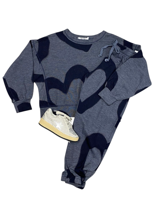 Charcoal Large Heart Off Shoulder Sweatshirt