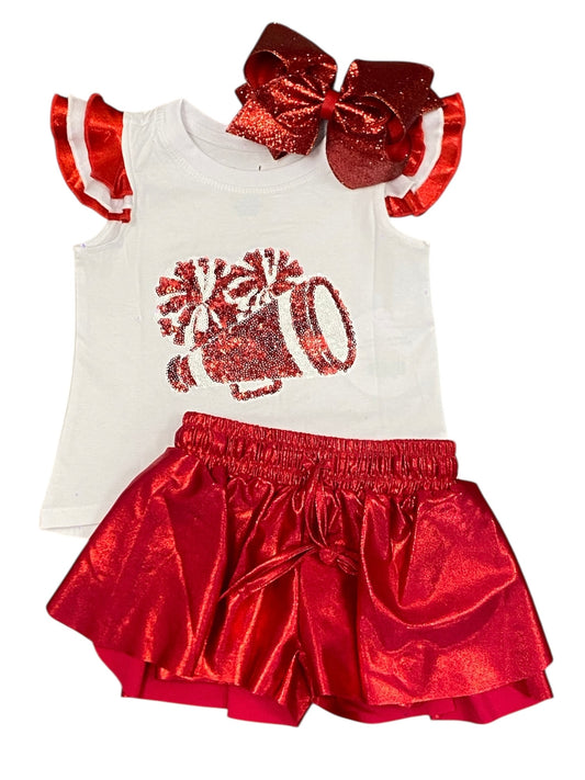 Crimson Shimmer Butterfly Short