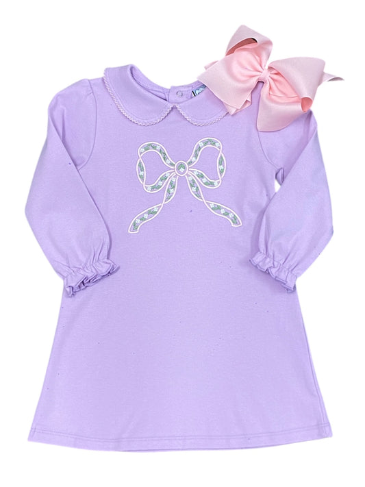 Purple Bow L/S Dress