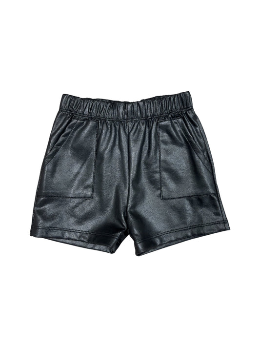 Black Soft Leather Shorts