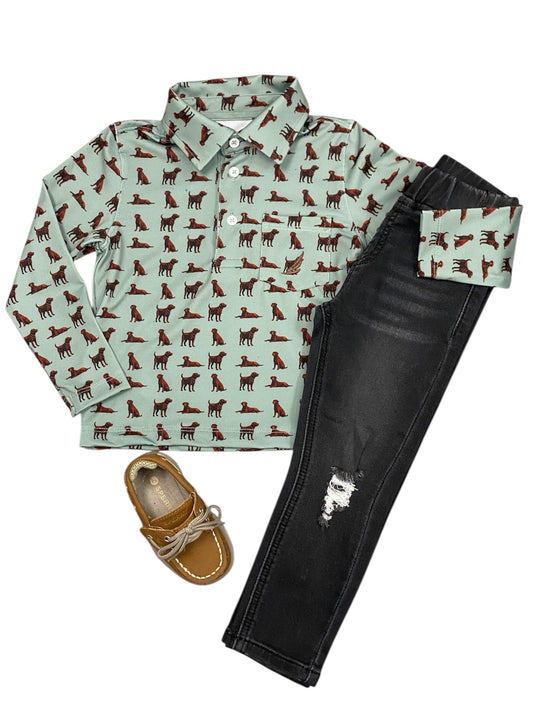 Miles Perf. Dog L/S Polo