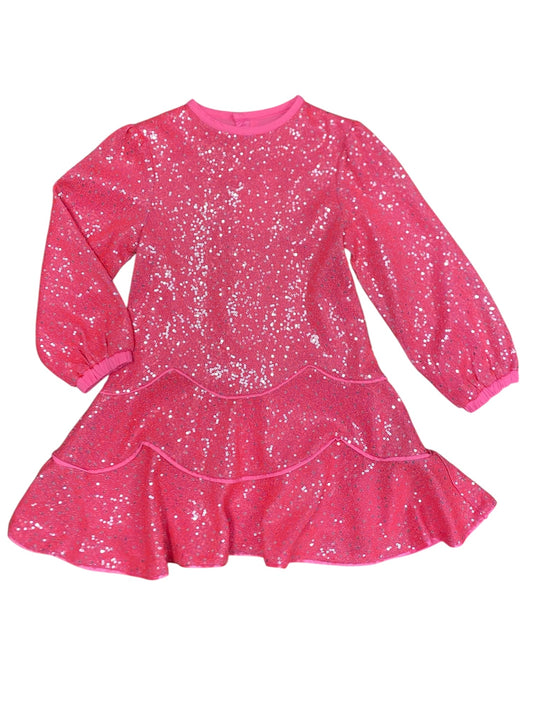 Pink Sequin L/S Dress