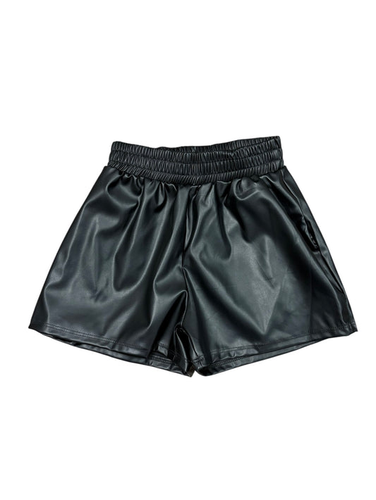 Black Faux Leather Short