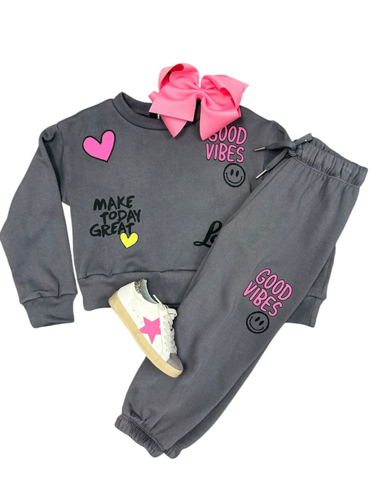 Good Vibes Charcoal Sweatshirt
