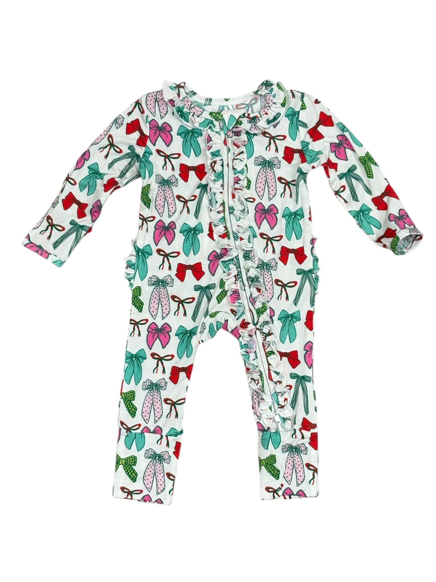 Holly Jolly Bows Footie