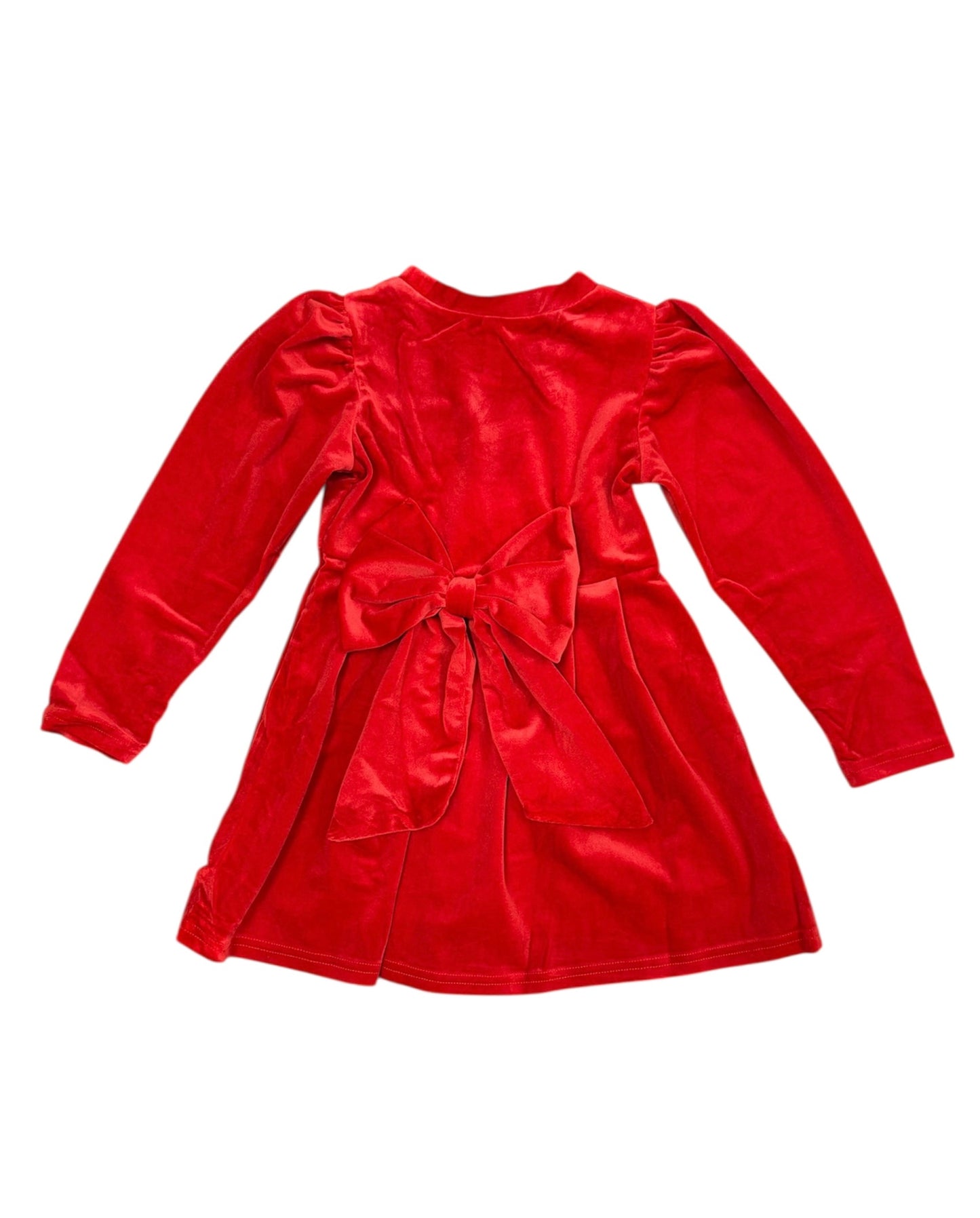 Red Velvet Bow-Back Dress