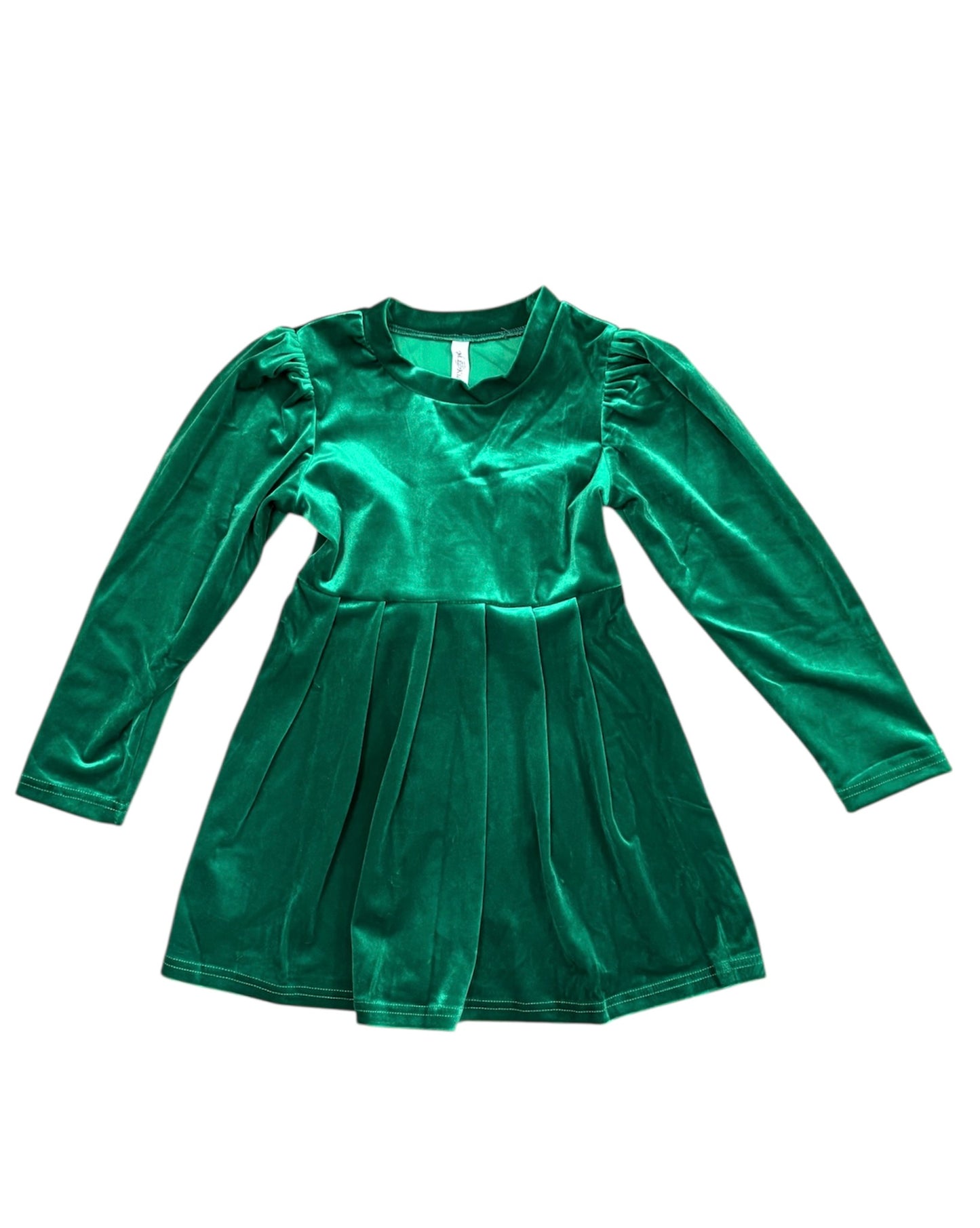 Green Velvet Bow-Back Dress