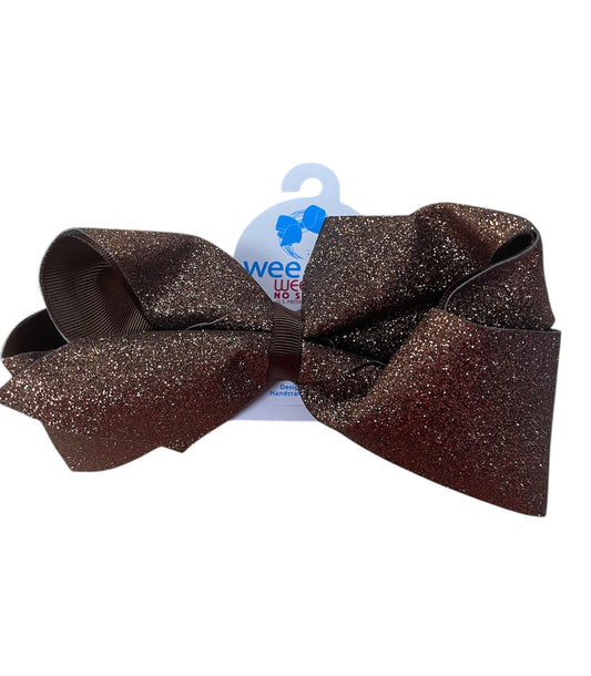 Large Brown Glitter Bow