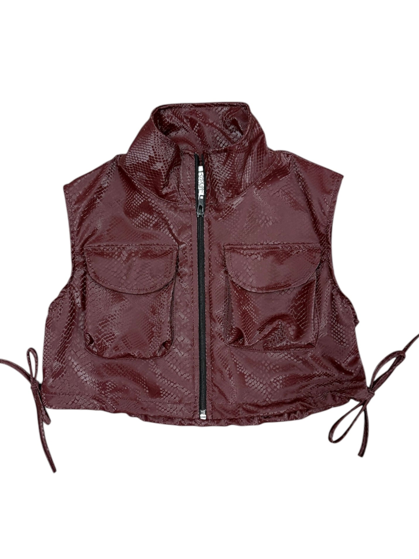 Burgundy Pleather Vest