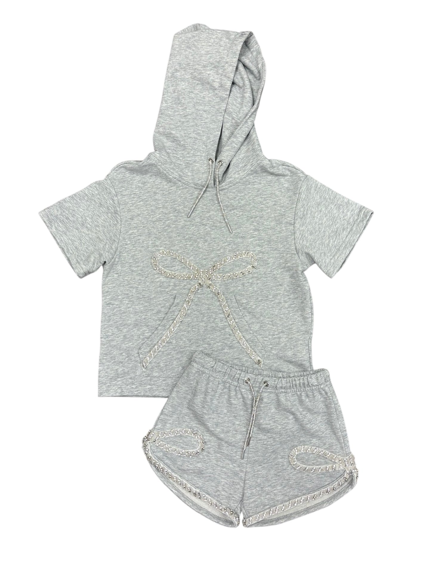 Grey Ribbon Short Set