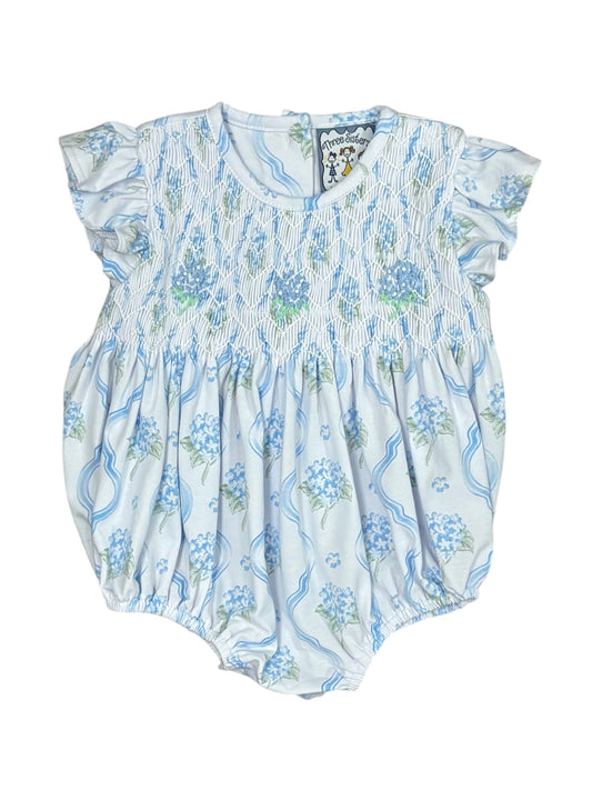 Blue Hydrangea Smocked Bubble