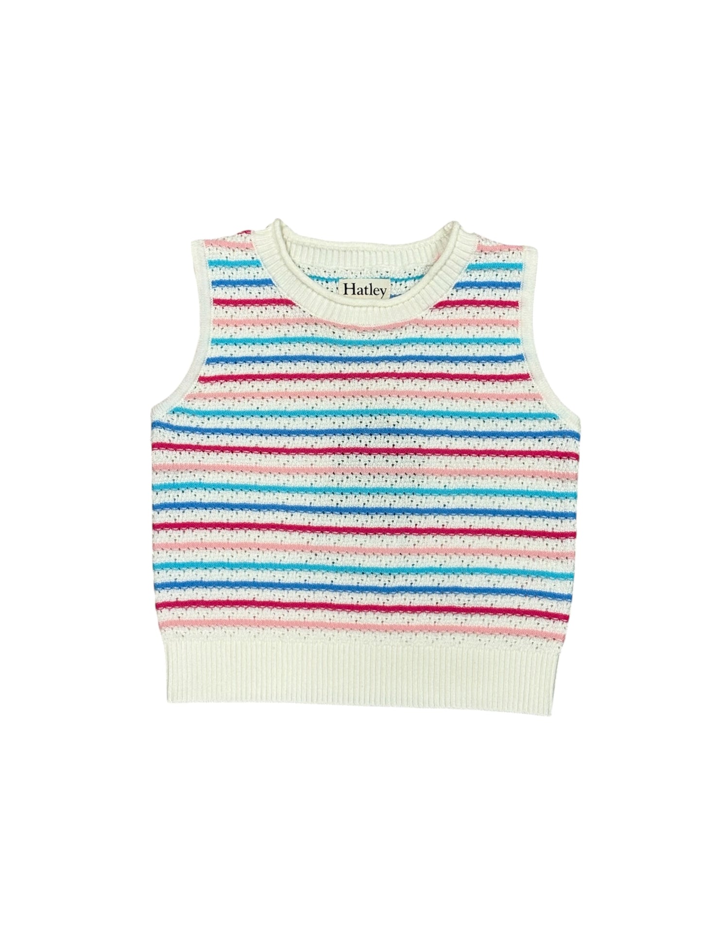 Rainbow Berry Stripe Crochet Tank