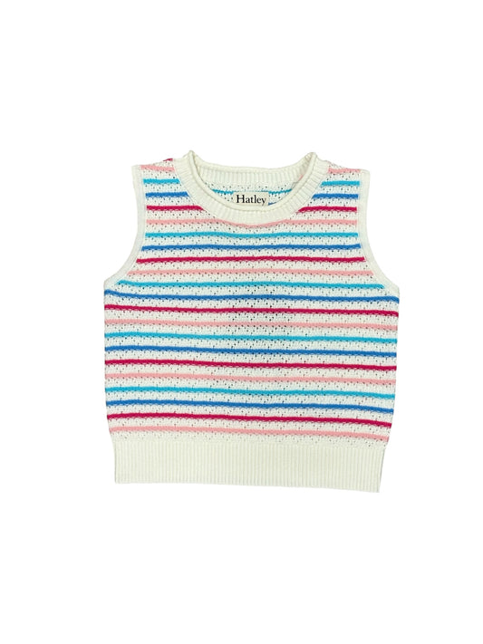 Rainbow Berry Stripe Crochet Tank