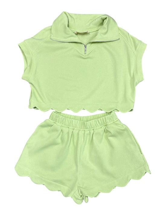 Lime Green Scallop Short Set