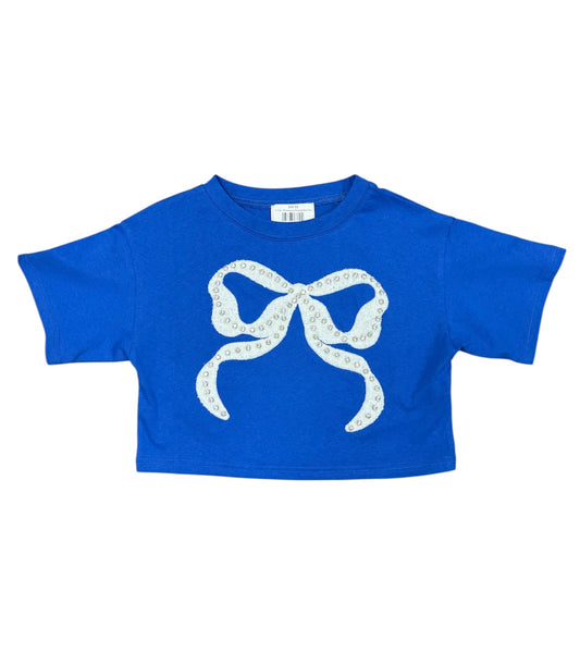 Rhinestone Studded Bow Tee