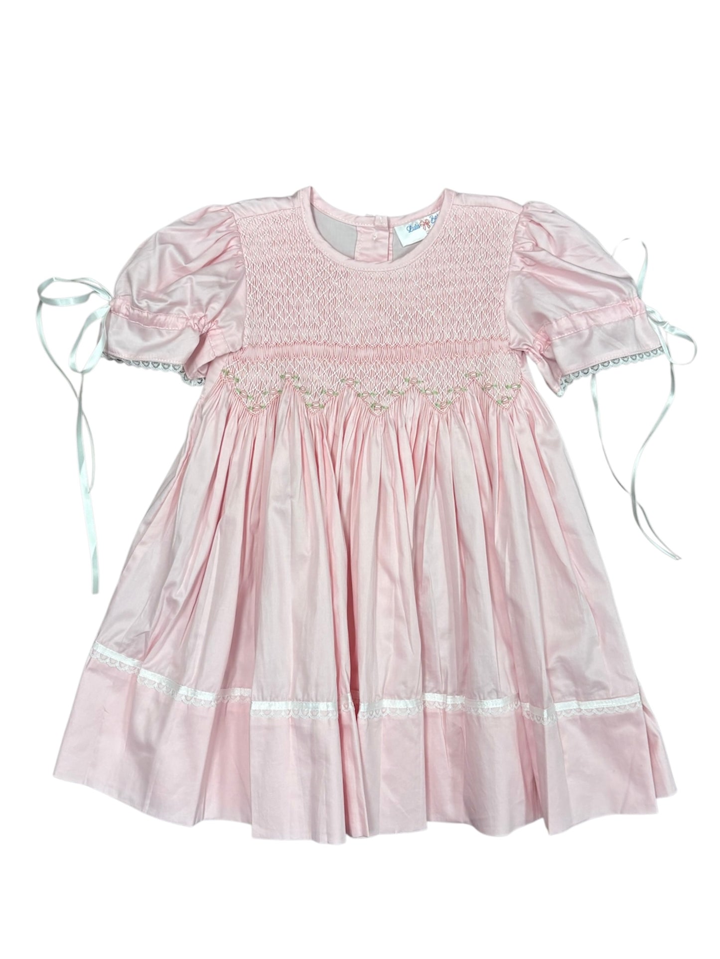 Pink Smocked Bodice Dress