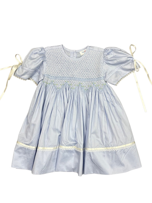 Blue Smocked Bodice Dress