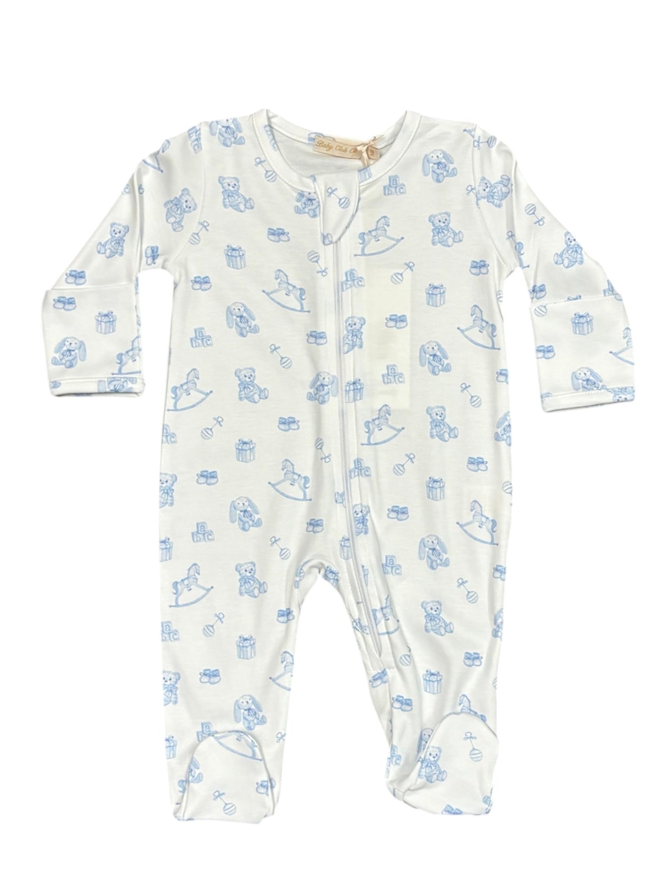 Blue Tiny Baby Toys Zip Footie