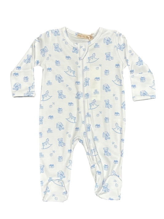 Blue Tiny Baby Toys Zip Footie