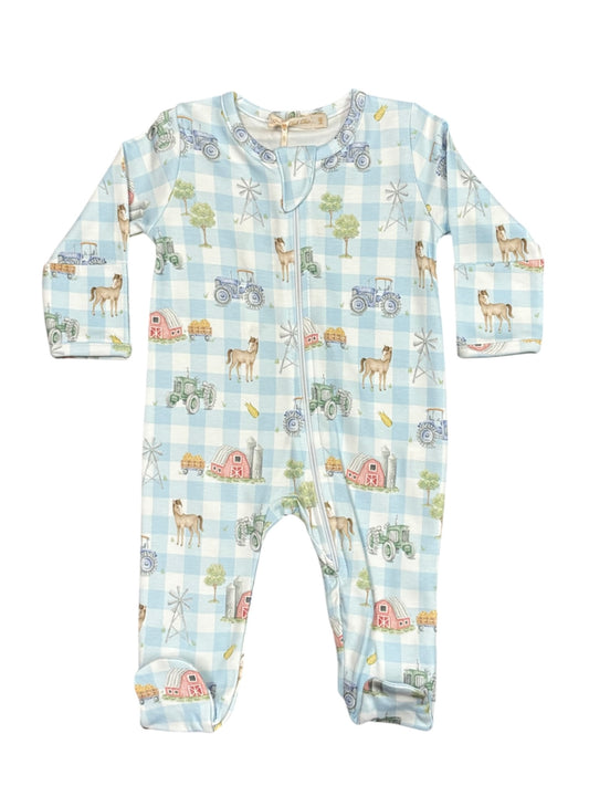Tiny Barnyard Zip Footie