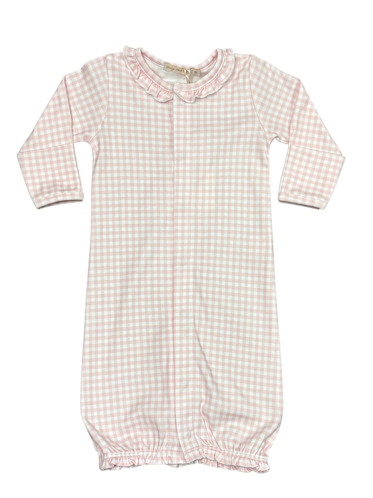 Pink Minichecks Converter Ruffle Gown