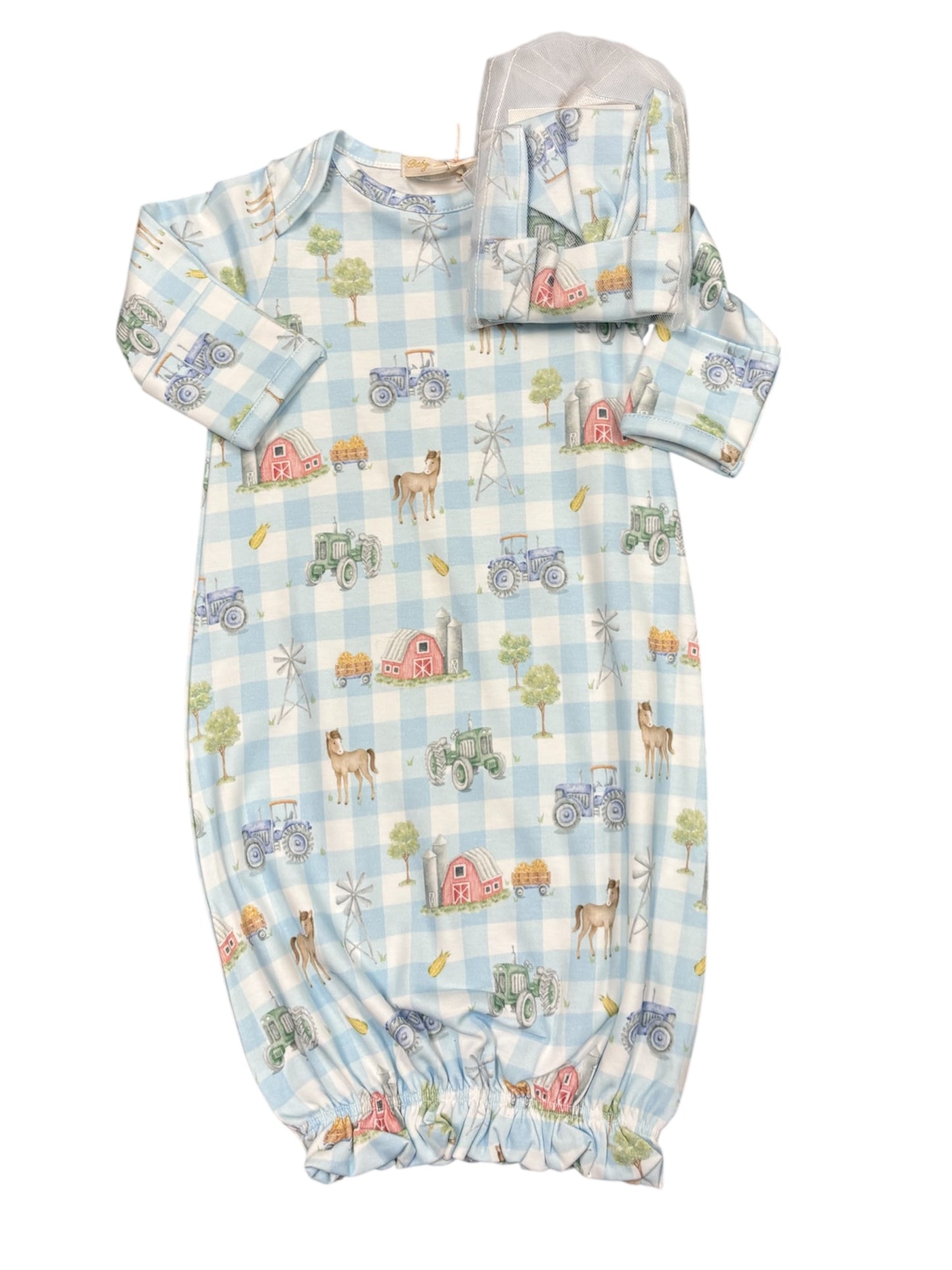 Tiny Barnyard Gown & Hat Set