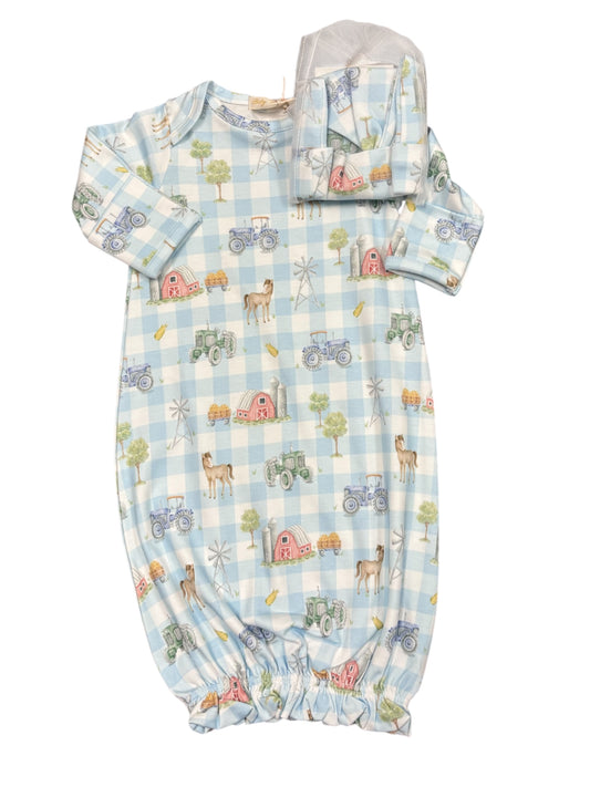 Tiny Barnyard Gown & Hat Set