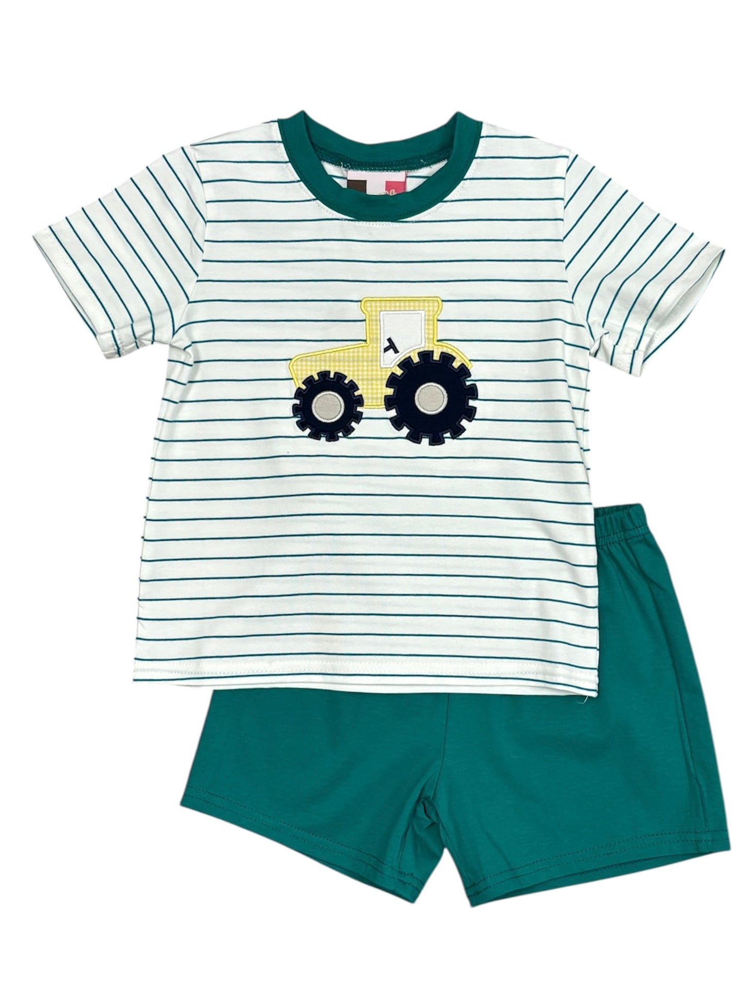 Tractor Applique Boys Short Set