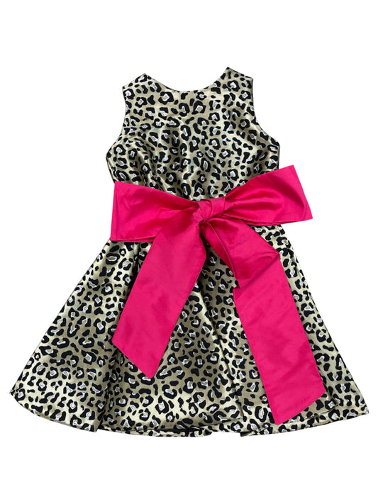 Cheetah Dress W/ Fuchsia Tie