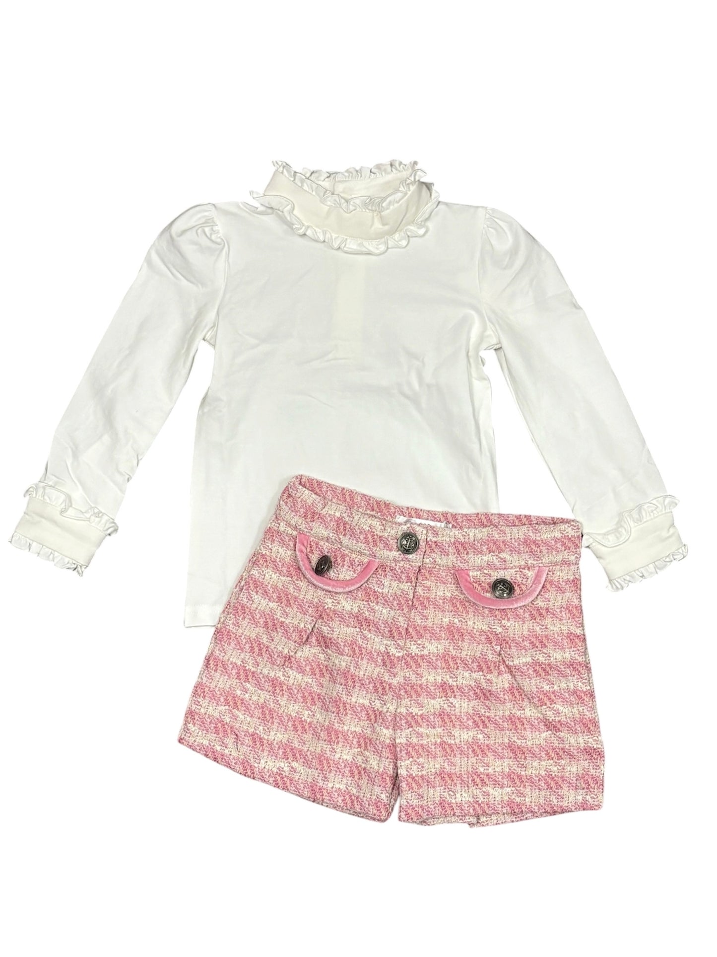 Pink Tweed Donna Shorts