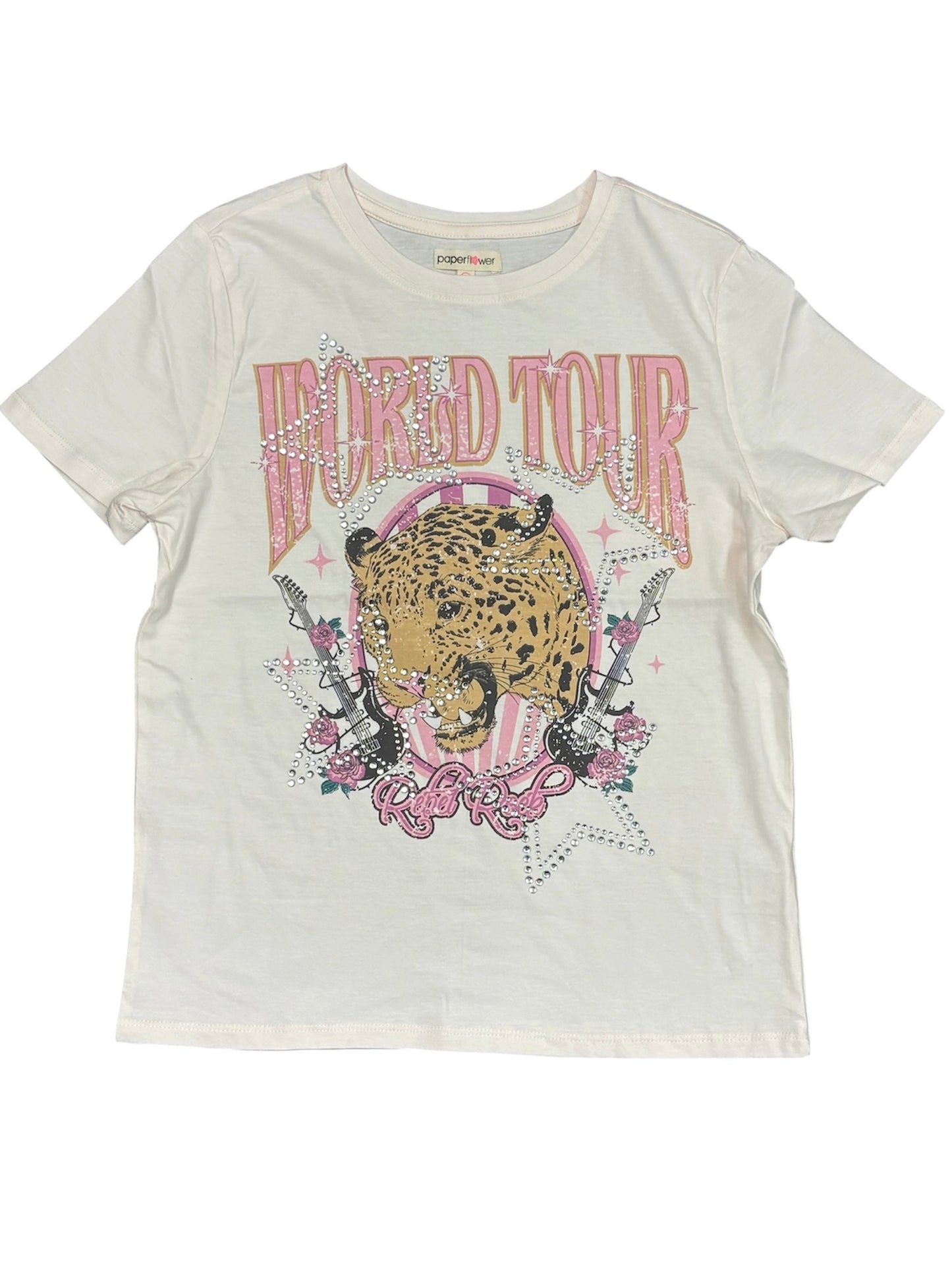 World Tour Leopard Rhinestones Tee