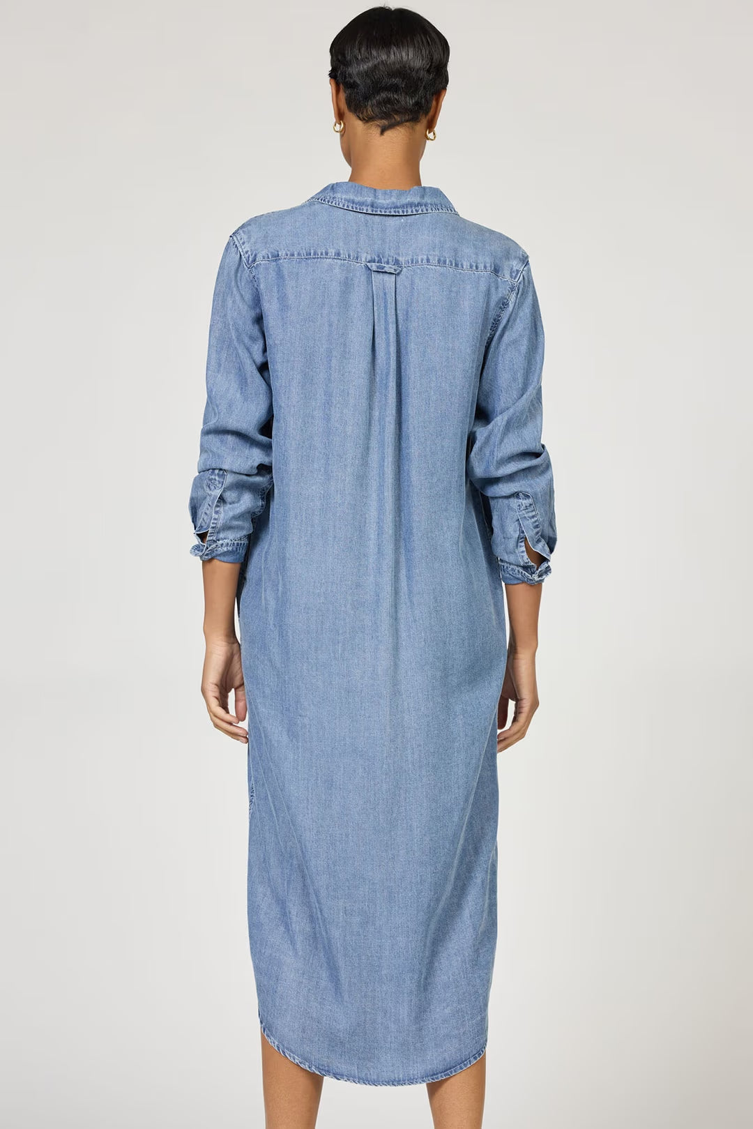 Galina Button Front Shirt Dress - Imperial Blue