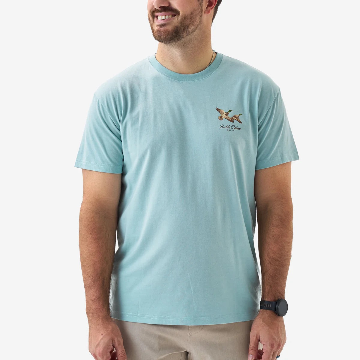 Short Sleeve Tee - Flying Mallards - Sky Blue Men