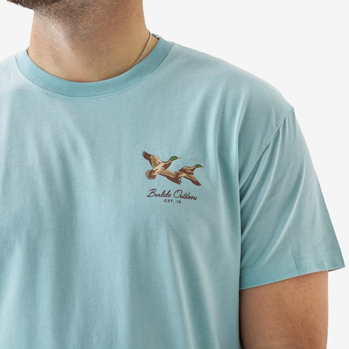 Short Sleeve Tee - Flying Mallards - Sky Blue Men