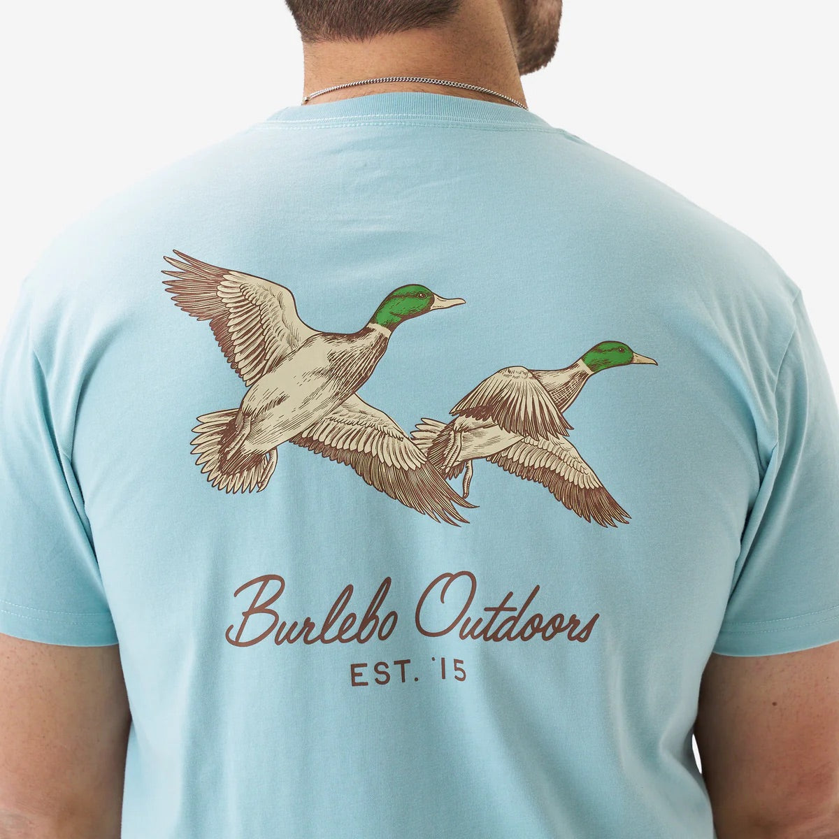 Short Sleeve Tee - Flying Mallards - Sky Blue Men