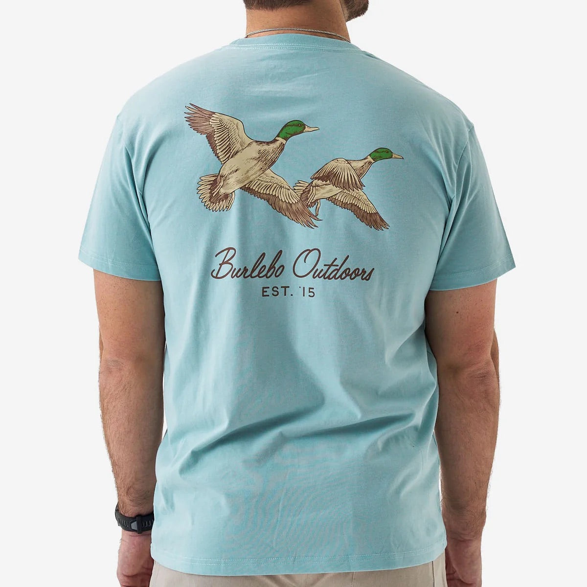 Short Sleeve Tee - Flying Mallards - Sky Blue Men