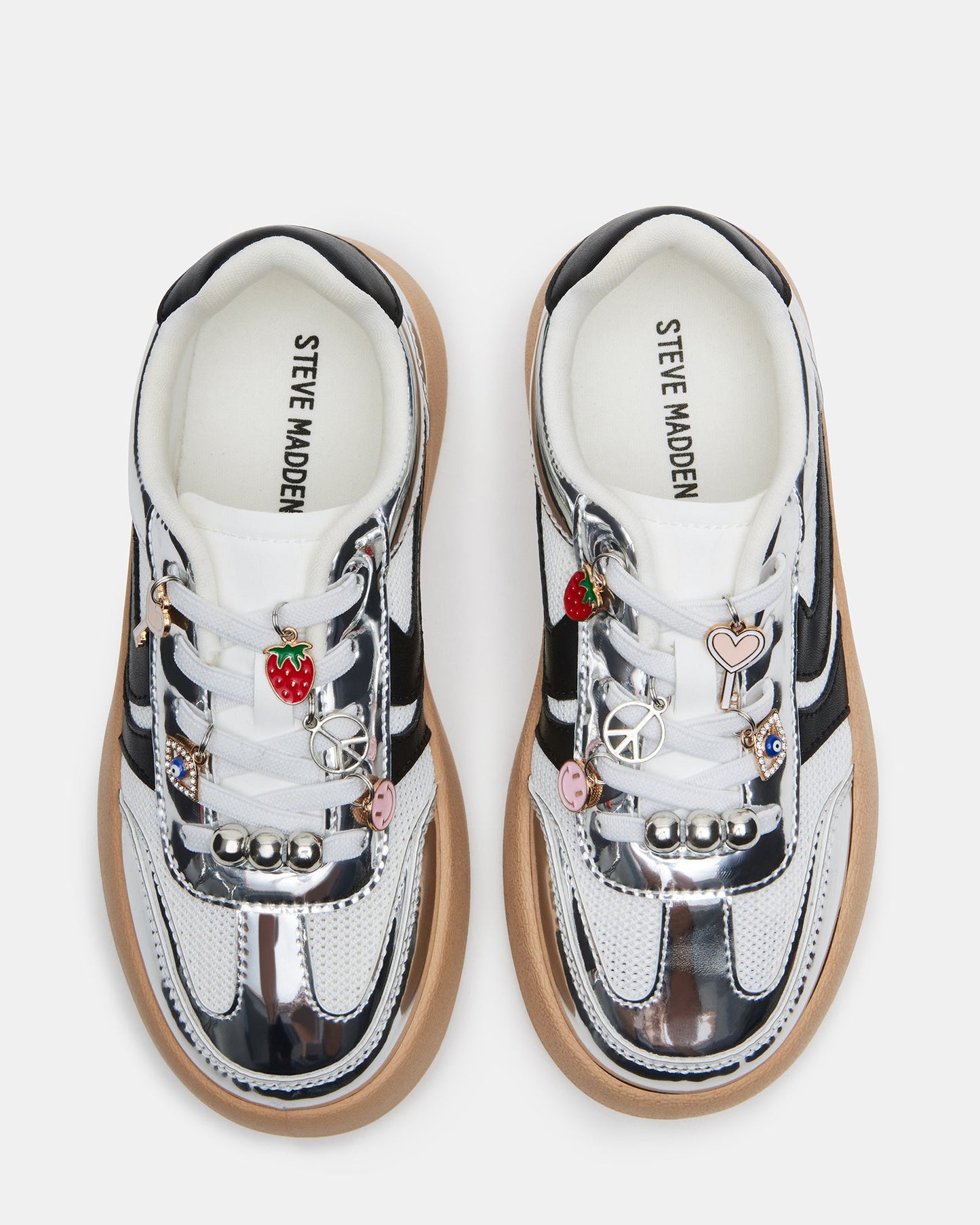 Silver Jersey Charm Sneakers