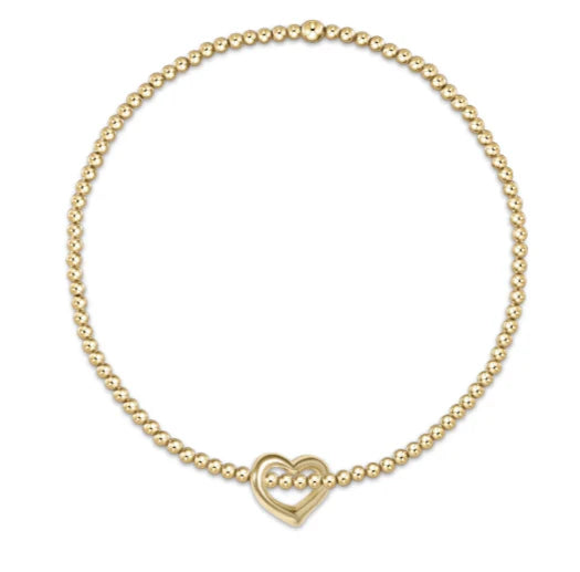egirl Classic Gold 2.5mm Bead Bracelet - Love Gold Charm