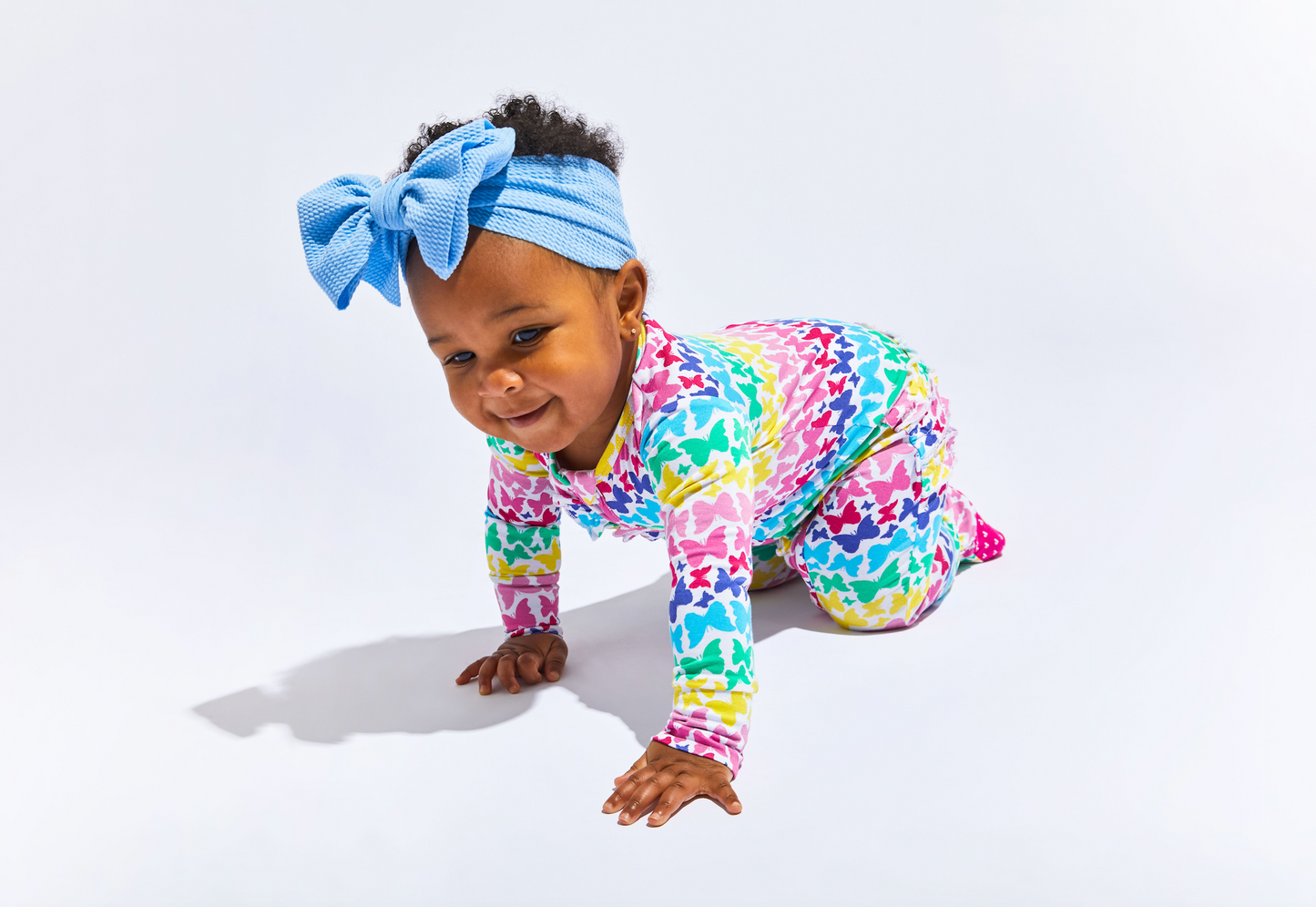 Rainbow Butterfly Ruffle Footie