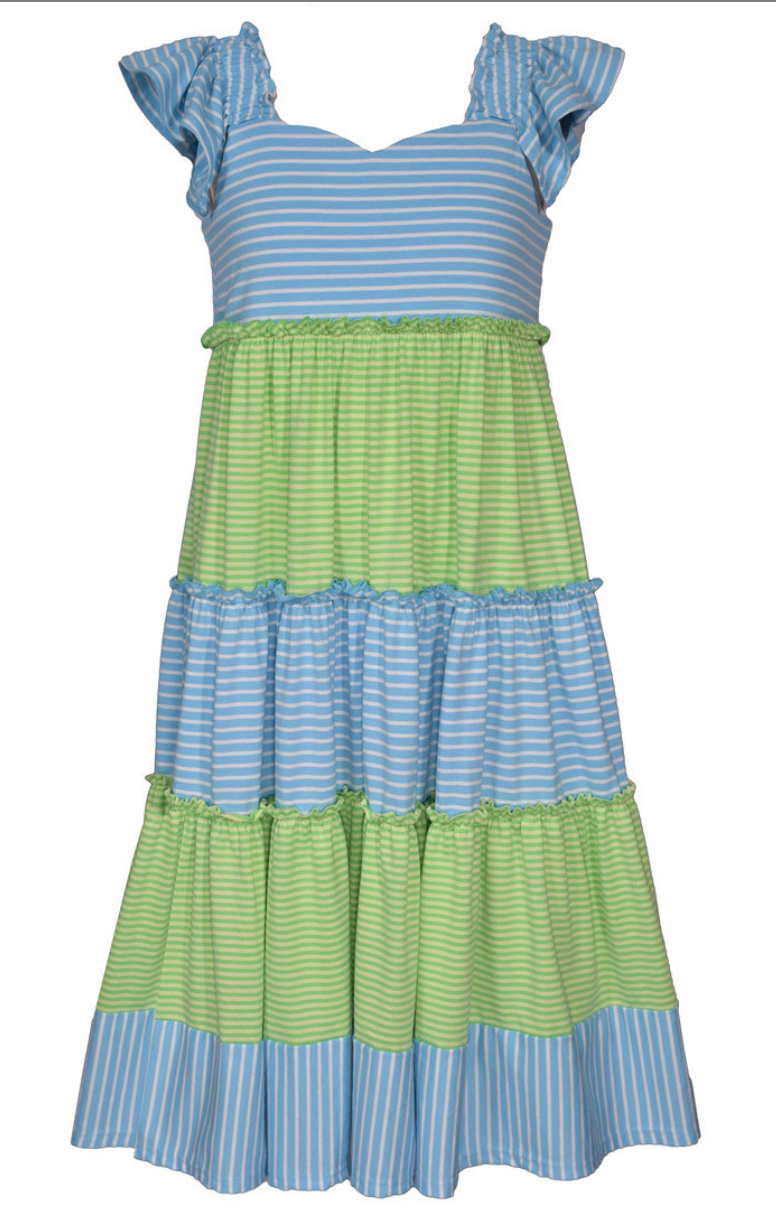 Green/Blue Stripe Dress