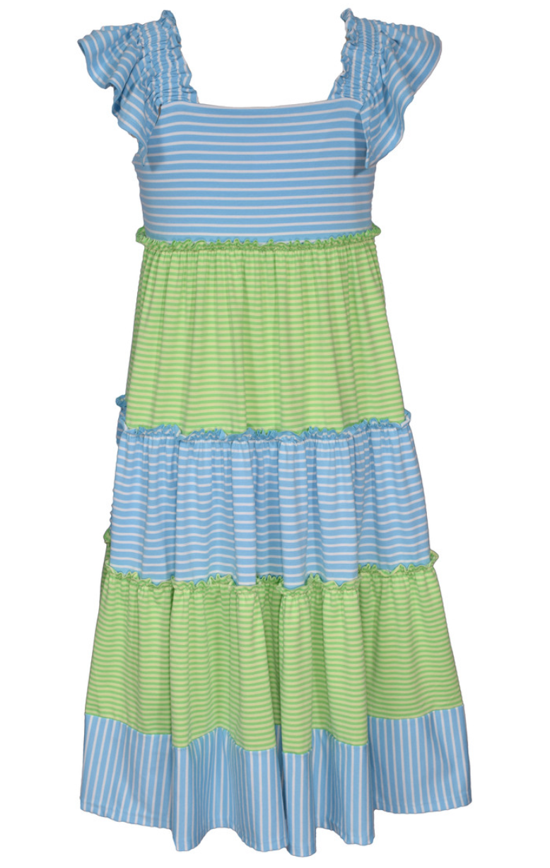 Green/Blue Stripe Dress