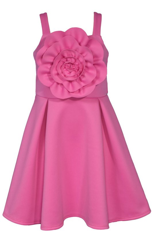 Sculpted Rose Scuba Dress